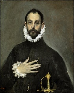 El caballero de la mano en el pecho de El Greco (El Prado)