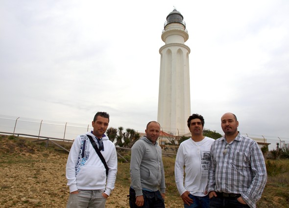 Los cuatro en el Faro de Trafalgar