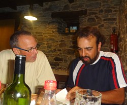 Sergio y Clemen en la cena